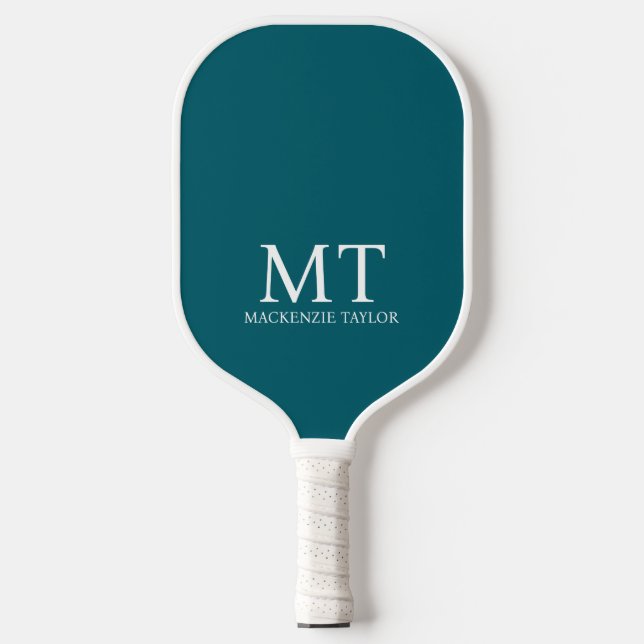 Personalized Name Monogram Checked Patterned Pickleball Paddle (Front)