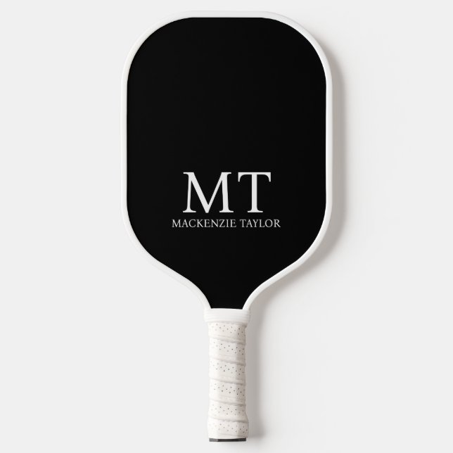 Personalized Name Monogram Checked Patterned Pickleball Paddle (Front)