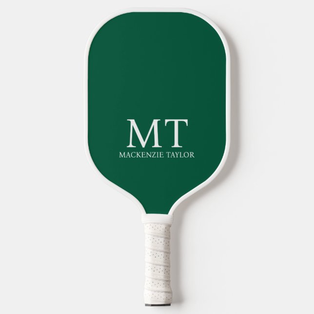 Personalized Name Monogram Checked Patterned Pickleball Paddle (Front)