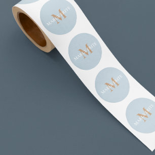 Personalized Name Monogram Classic Round Sticker