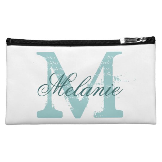 Personalized name monogram cosmetic bags
