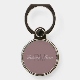 Personalized Name Monogram Dark Reddish Grey Pink