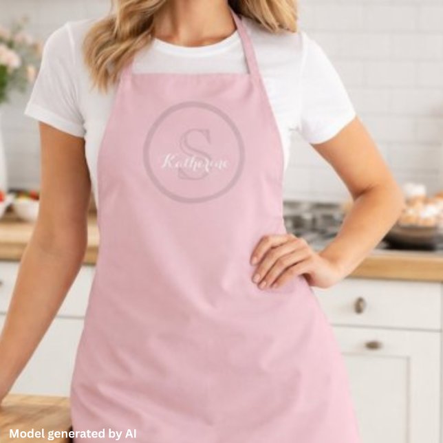 Personalized Name Monogram Dusty Rose Apron (Creator Uploaded)