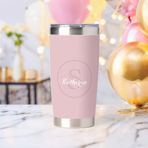 Personalized Name Monogram Dusty Rose Insulated Tumbler