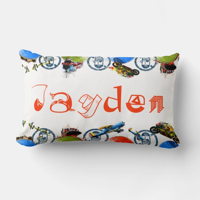 Personalized Name Monogram for Jayden/Boys Lumbar Pillow (Front)