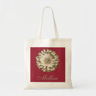 Personalized Name Monogram Golden Sunflower Tote Bag