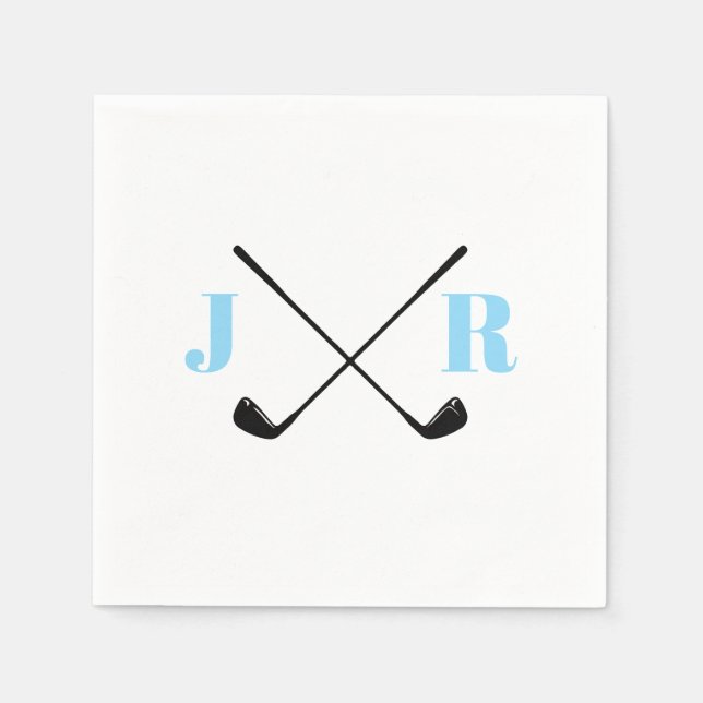Personalized Name Monogram Golf Club Napkins (Front)