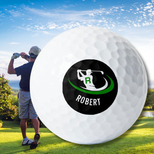 Personalized Name Monogram Golfer Men's Golf Balls
