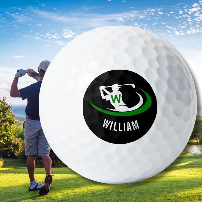 Personalized Name Monogram Golfer Men's  Golf Balls (Creator Uploaded)