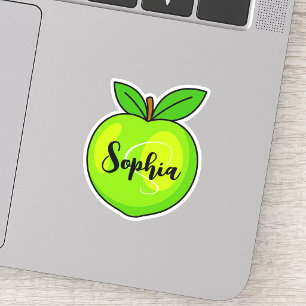 Personalized Name & Monogram   Green Lime Teacher Sticker