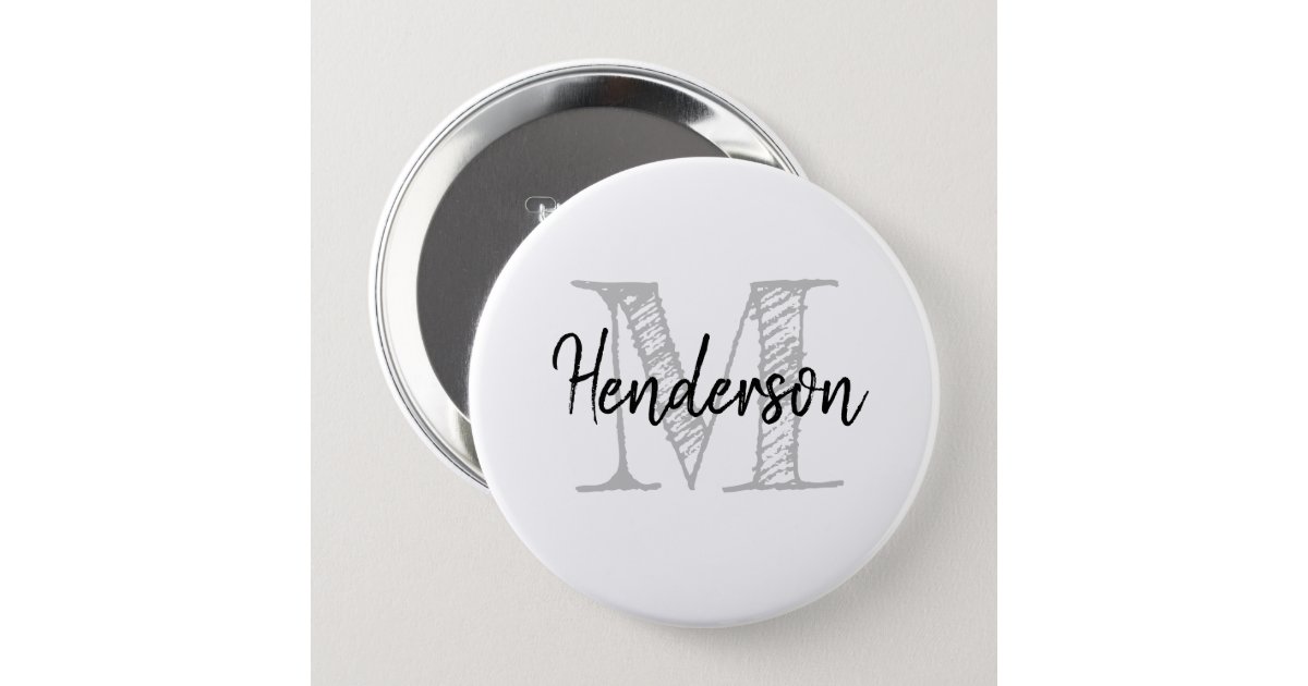 Retro Rainbow Chevron Monogram Button