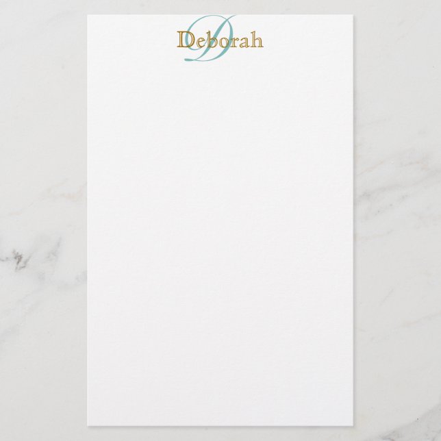 personalized name ~ monogram idea stationery (Front)