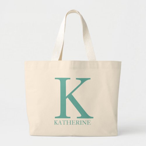 Personalized Name Monogram Initial Large Tote Bag