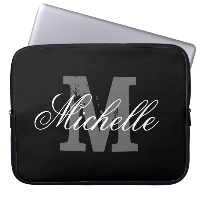 monogrammed laptop sleeve