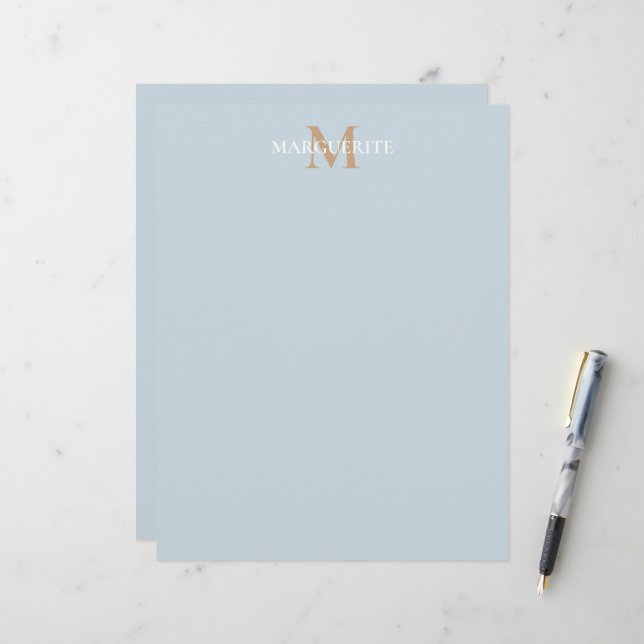 Personalized Name Monogram Letterhead (Front/Back In Situ)