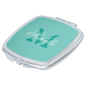 Personalized name monogram makeup compact mirror (Turned)