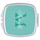 Personalized name monogram makeup compact mirror (Side)
