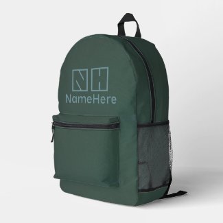 Personalized Name Monogram Mineral Green Grey