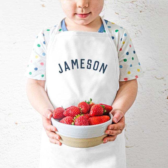 Personalized Name Monogram | Navy Kids' Apron (Creator Uploaded)