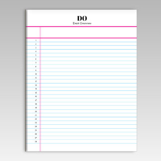 Personalized Name Monogram Numbered List Notepad