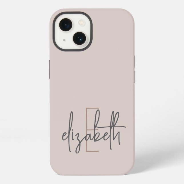 Personalized Name Monogram Pink Iphone Case (Back)