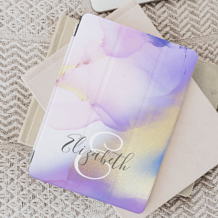Personalized Name Monogram Purple Watercolor Luxe iPad Pro Cover