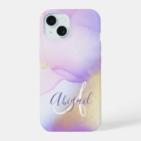 Personalized Name Monogram Purple Watercolor Luxe