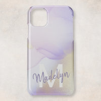 Personalized Name Monogram Purple Watercolor Luxe