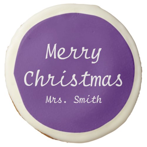 Personalized Name Monogram Purple White Sugar Cookie