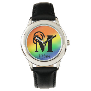 Personalized Name Monogram Rainbow  Watch
