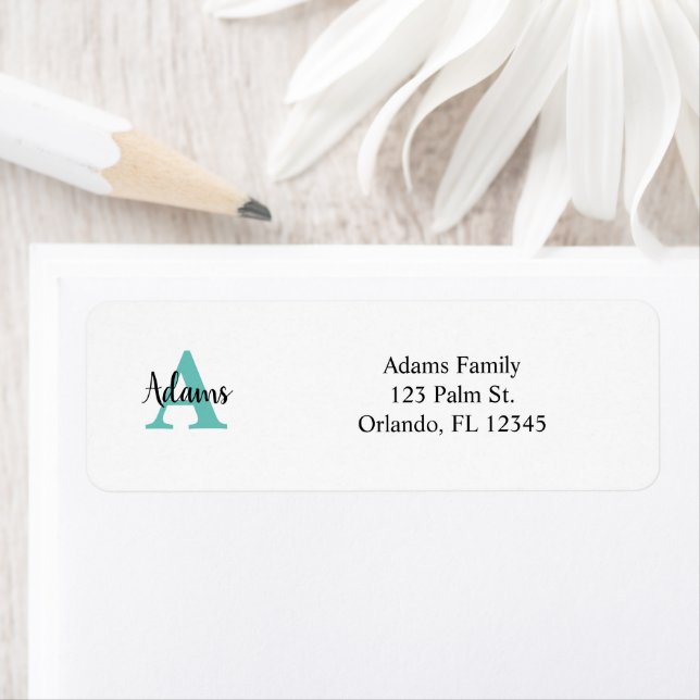 Personalized Name Monogram Return Address Label (Insitu)
