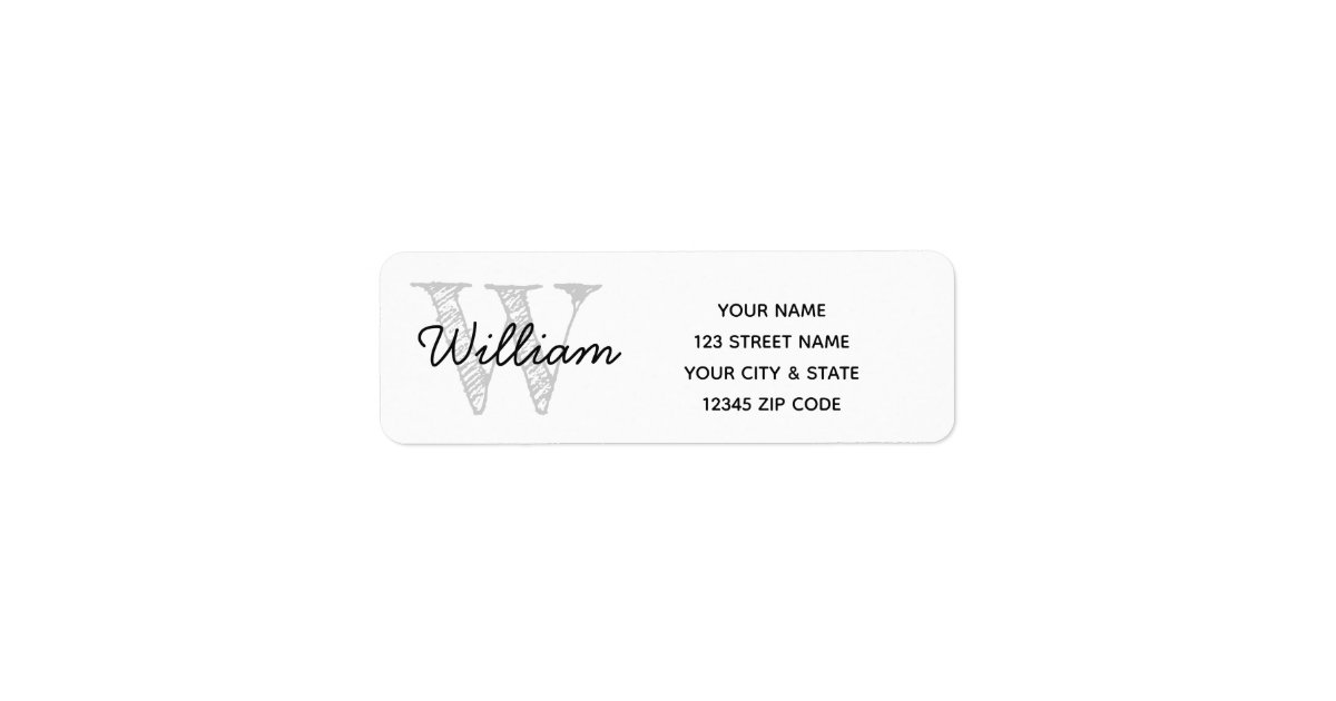 Personalized Name Monogram Return Address Labels | Zazzle.com
