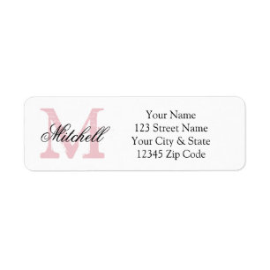 Personalized name monogram return address labels