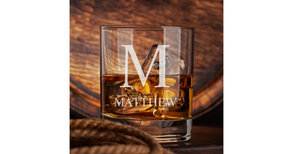 Personalized Name Monogram Rocks Glass | Zazzle