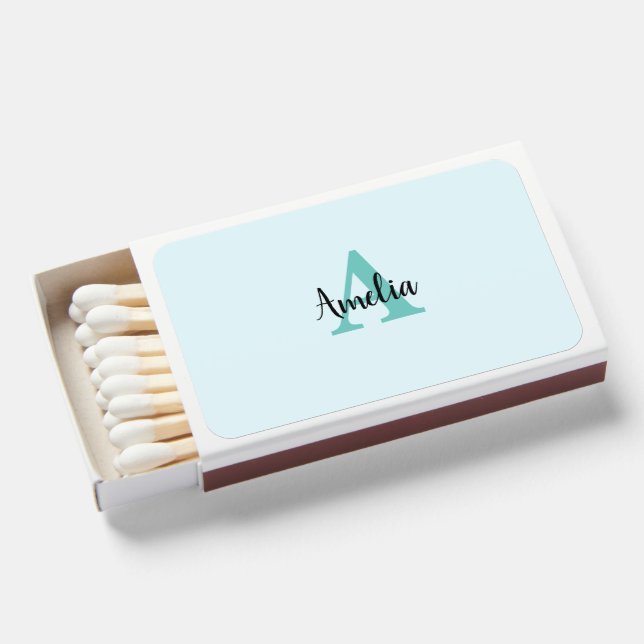 Personalized Name Monogram Script Matchboxes (Front Open)