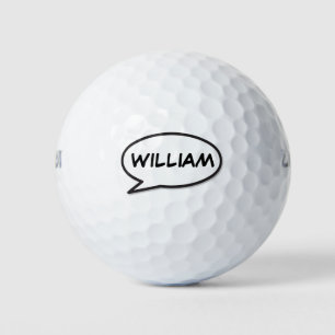 Personalized Name Monogram Speech Bubble Golf Balls
