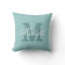 Personalized name monogram teal blue throw pillow
