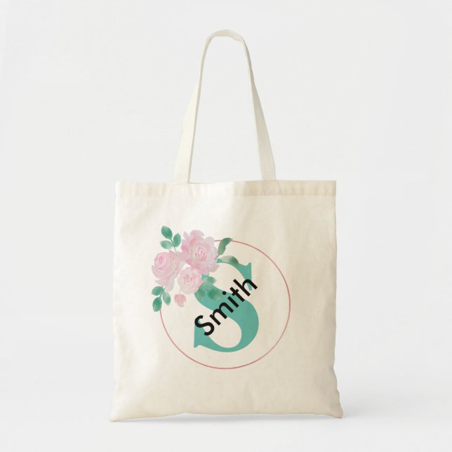 Personalized name monogram tote bag (Front)
