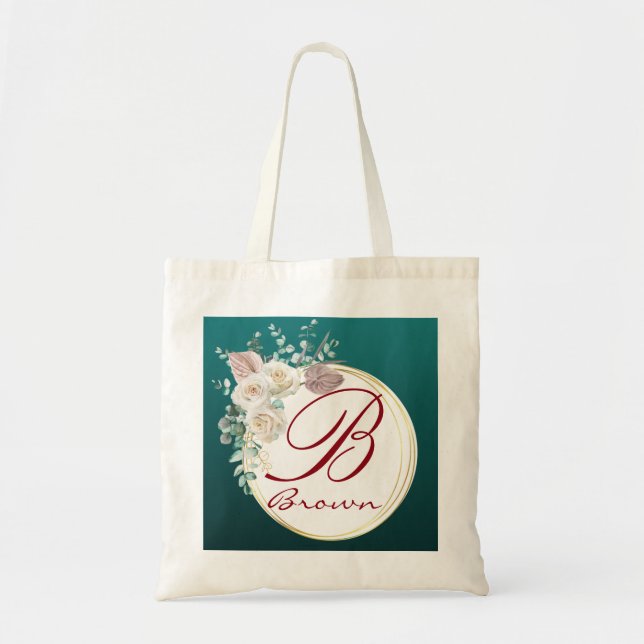 Personalized name monogram tote bag (Front)