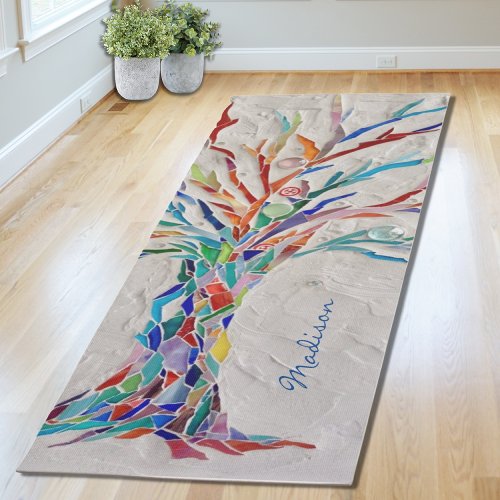 Personalized Name Monogram Tree of Life Yoga Mat