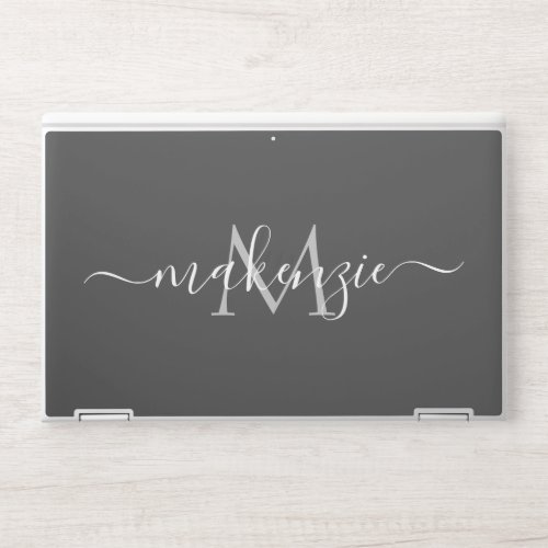 Personalized Name Monogram Typography Custom HP Laptop Skin