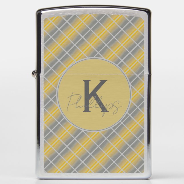 Personalized Name, Monogram Vintage Rustic Pattern Zippo Lighter (Front)