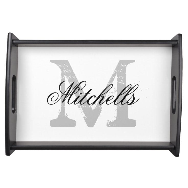 Personalized name monogram wedding serving trays Zazzle