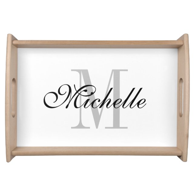 Personalized name monogram wedding serving trays (Front)