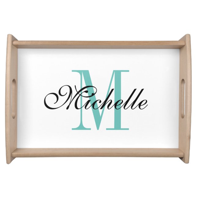 Personalized name monogram wedding serving trays (Front)