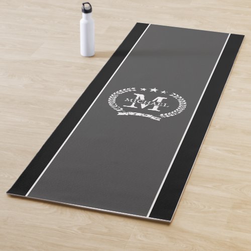 Personalized name monogram yoga mat for men