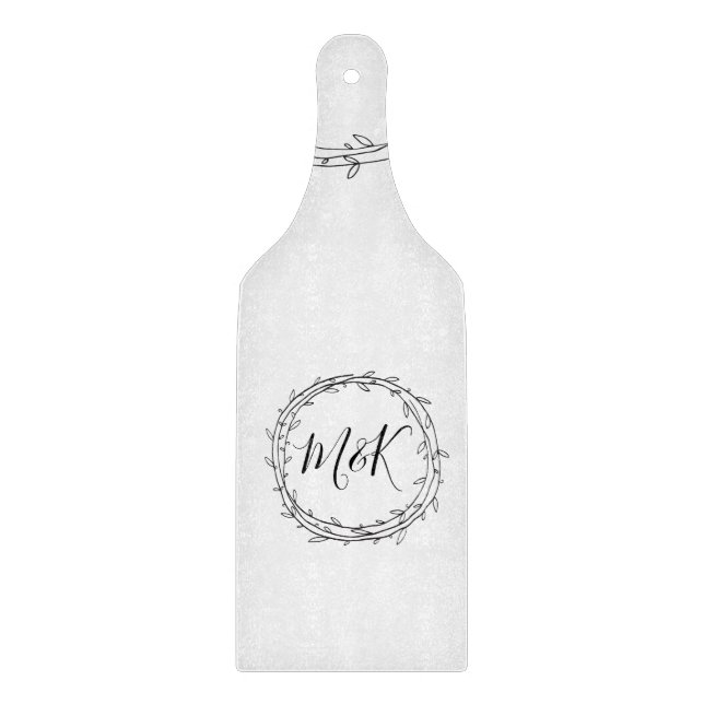 Personalized Name Monograms Couple Cutting Board (Front)