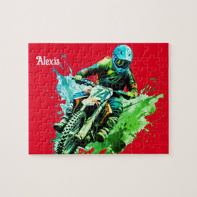 Personalized name Motocross Puzzle (Horizontal)