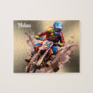 Personalized name Motocross Puzzle