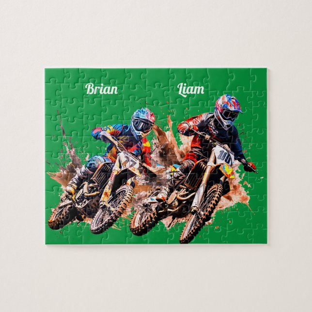 Personalized name Motocross Puzzle (Horizontal)